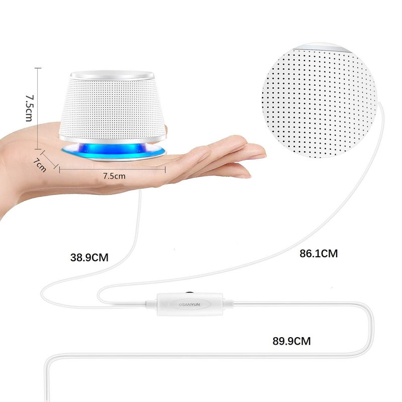 Sanyun SW102 Computer Speakers, 5Wx2, Deep Bass in Small Body, Stereo 2.0 USB Powered 3.5mm Aux Multimedia Speakers, Built-in Bottom Bass Radiators, PC Laptop Desktop Speakers, White - Image 5